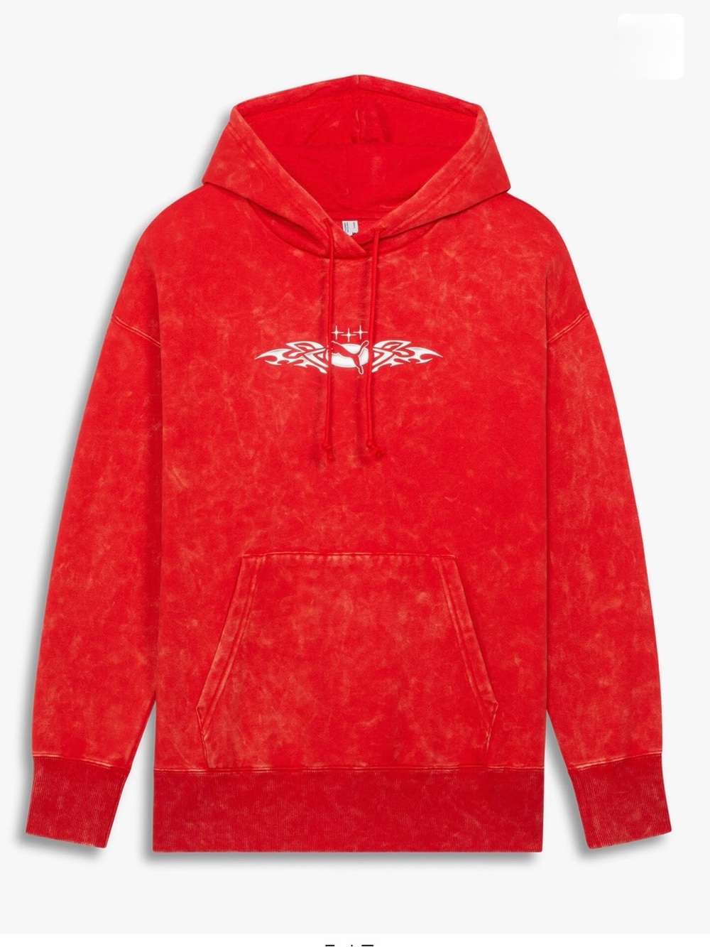 Puma Red women’s Washed Graphic Pullover Hoodie .